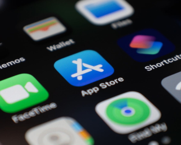 Closeup App Store app on iPhone home screen.