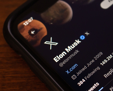 Elon Musk Twitter Account page seen in an iPhone