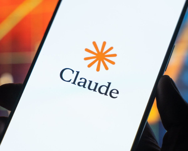Claude logo displayed on the screen of a smartphone.
