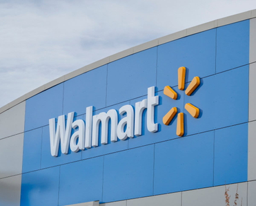 Entrance sign for Walmart.