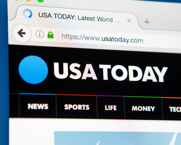 USA Today desktop website home page pulled up on a browser.