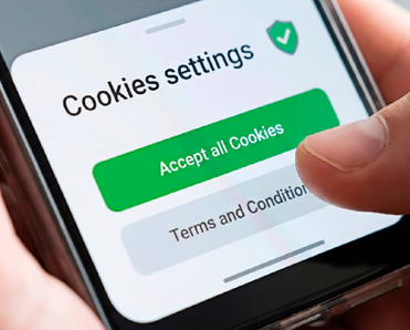 A person interacting with a cookie privacy opt out on smartphone