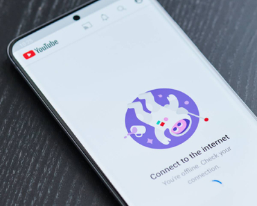 Closeup of YouTube error screen on smartphone