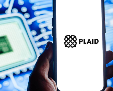 Closeup of Plaid banking app on smartphone