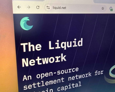 Liquid Network home page open on a browser.