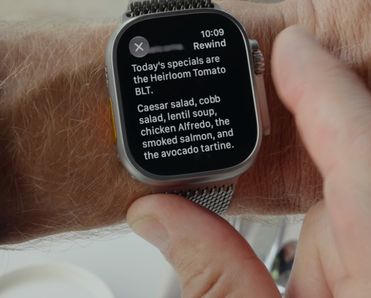 New Apple Watch showcasing Active Listening feature.