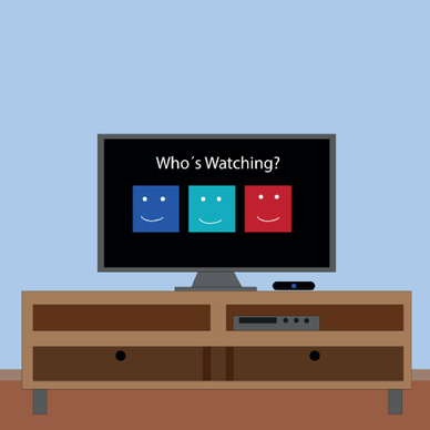 An illustration of a smart TV displaying the Netflix welcome screen with the text &quot;Who&#x27;s Watching?&quot;
