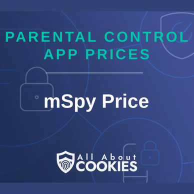 A blue background with images of locks and shields and the text &quot;Parental Control App PricesL mSpy Price&quot;