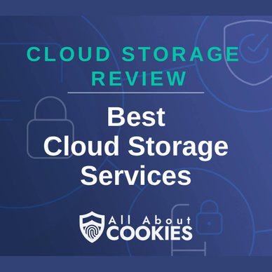 A blue background with locks and the text "Best Cloud Storage Services"
