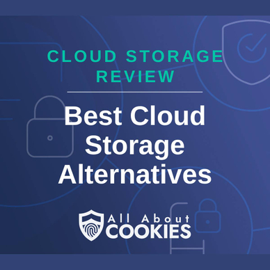 A blue background with locks and the text "Best Cloud Storage Alternatives"