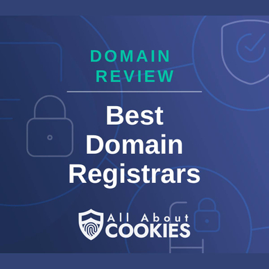 A blue background with locks and the text "Best Domain Registrars"