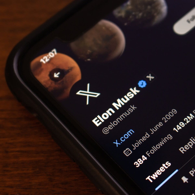 Elon Musk Twitter Account page seen in an iPhone