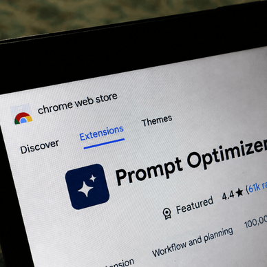 Close up of Chrome Web Store on the Prompt Optimizer page.