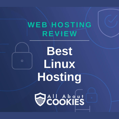 A blue background with locks and the text "Best Linux Hosting"