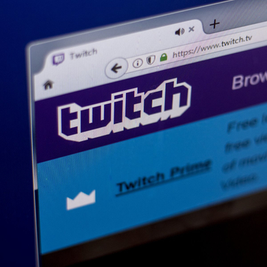 Twitch homepage open on a desktop computer screen.