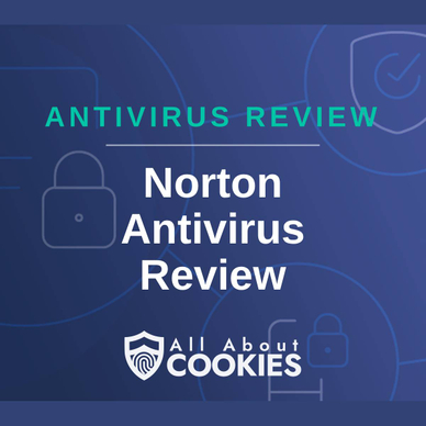 A blue background with locks and the text "Norton Antivirus Review"