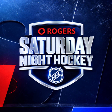 Rogers Saturday Night Hockey emblem on TV