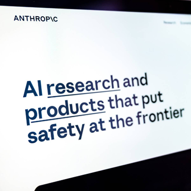 anthropic homepage displaying ai research and safety message