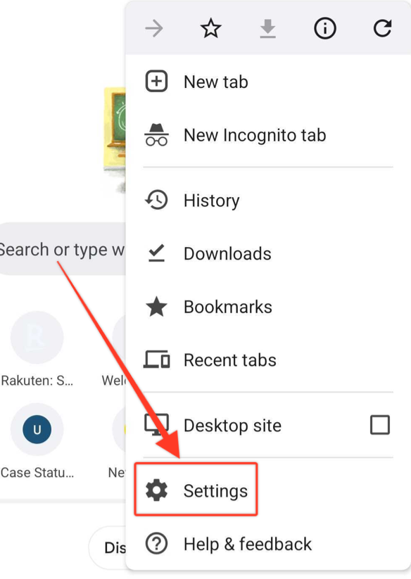 A screenshot of the Google Password Manager settings button on an Android device