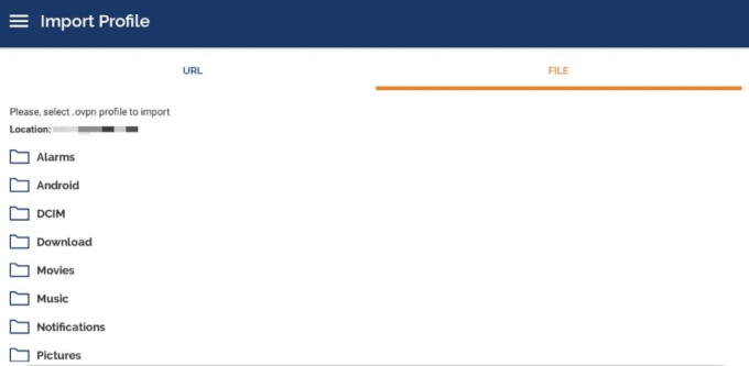 Screenshot of OpenVPN