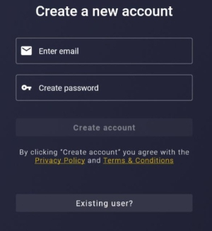 Screenshot of creating a VPN account