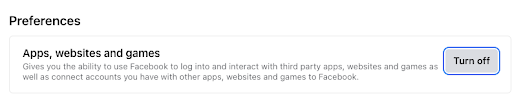 You can also go to your Facebook Preferences and unlink the social media platform from certain apps, websites, and games to prevent tracking.