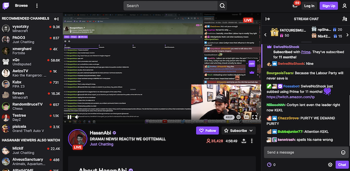 We used Surfshark CleanWeb to block ads on HasanAbi's Twitch stream.