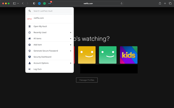 The LastPass browser extension makes it easy to log in to your online accounts.