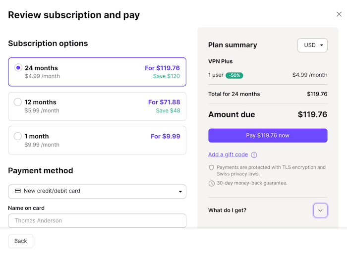 Proton should add a prorated credit for any unused days remaining on your previous subscription.