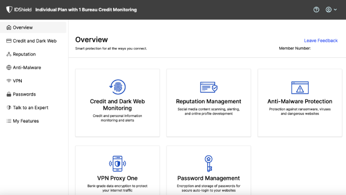 IDShield's portal that you access from IDShield.com