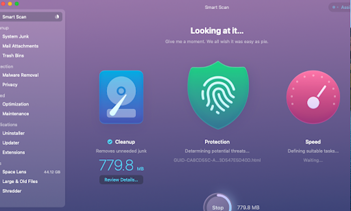 The Malware Removal feature on CleanMyMac X scans your entire device for malicious files.