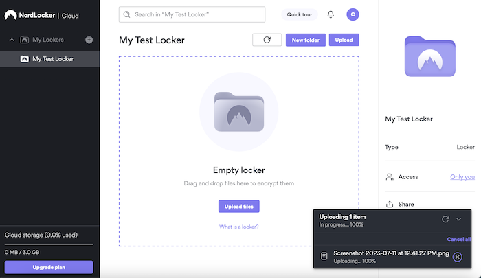 You can save your data both in NordLocker’s cloud and locally on your device.