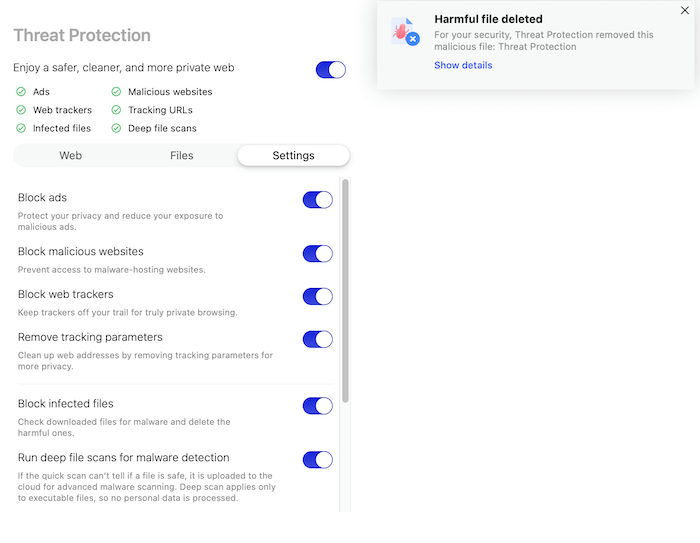 NordVPN Threat Detection spotted and blocked a potentially malicious file.
