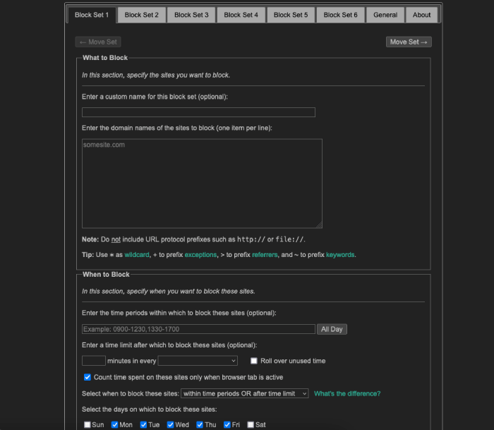 LeechBlock add-on