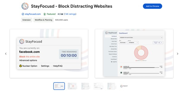 StayFocusd Block Distracting Websites