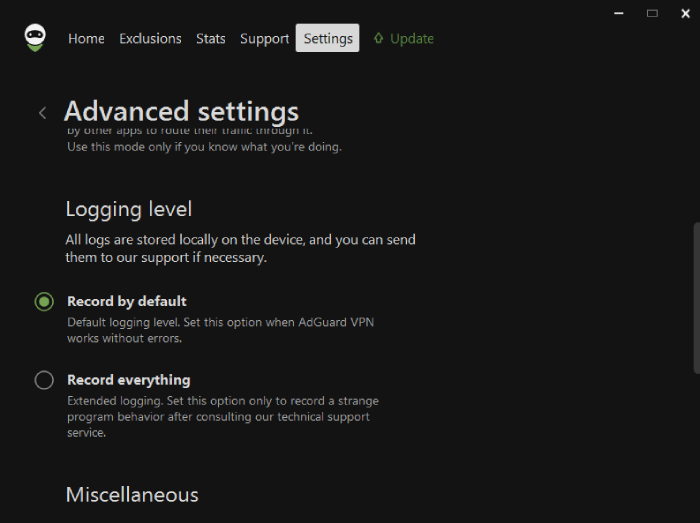 AdGuard Advanced Settings