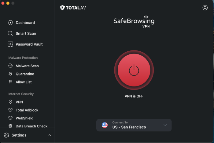 TotalAV's VPN