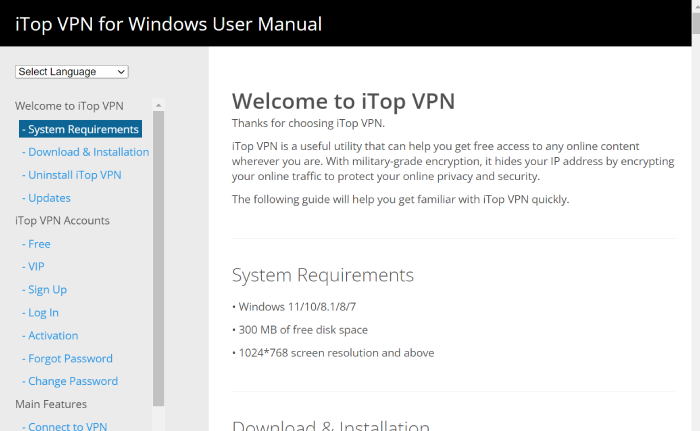 iTop VPN User Manual