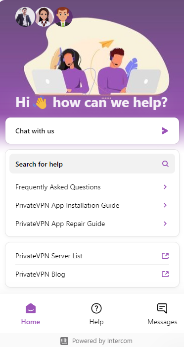 PrivateVPN support options