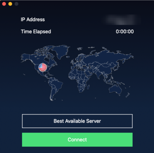 Surfshark VPN showing the best available server.