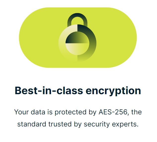 A VPN showing they have best-in-class encryption