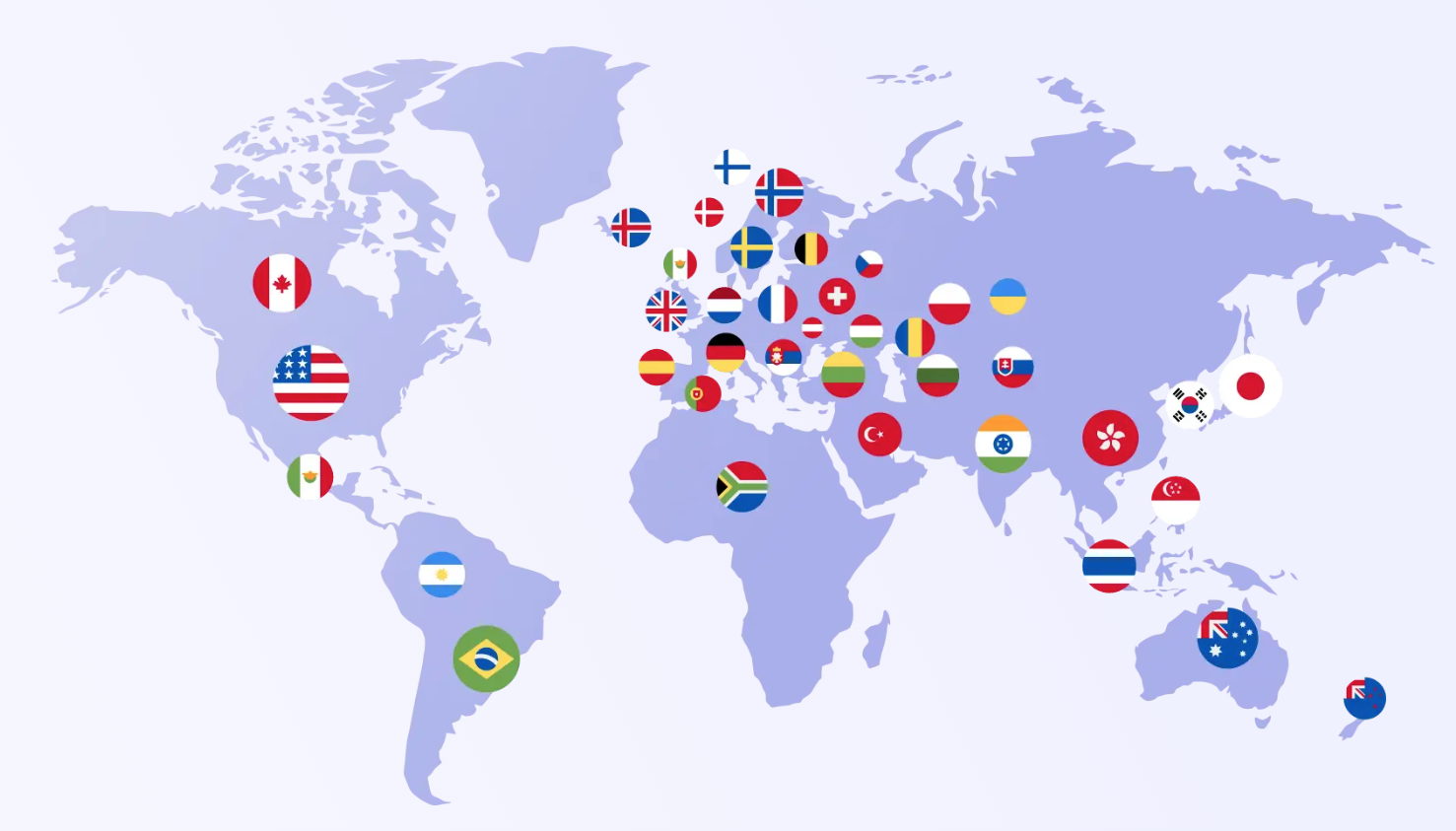 Example of a VPN’s server map