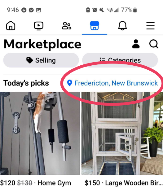 Facebook App current location