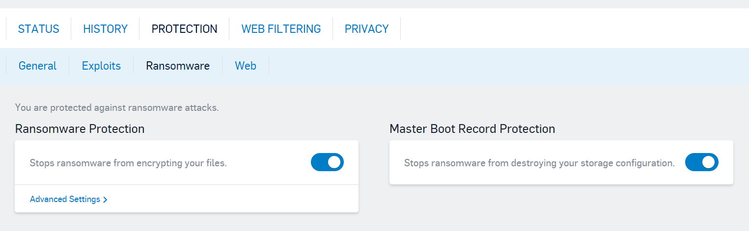 Sophos Home dashboard open on Ransomware tab.
