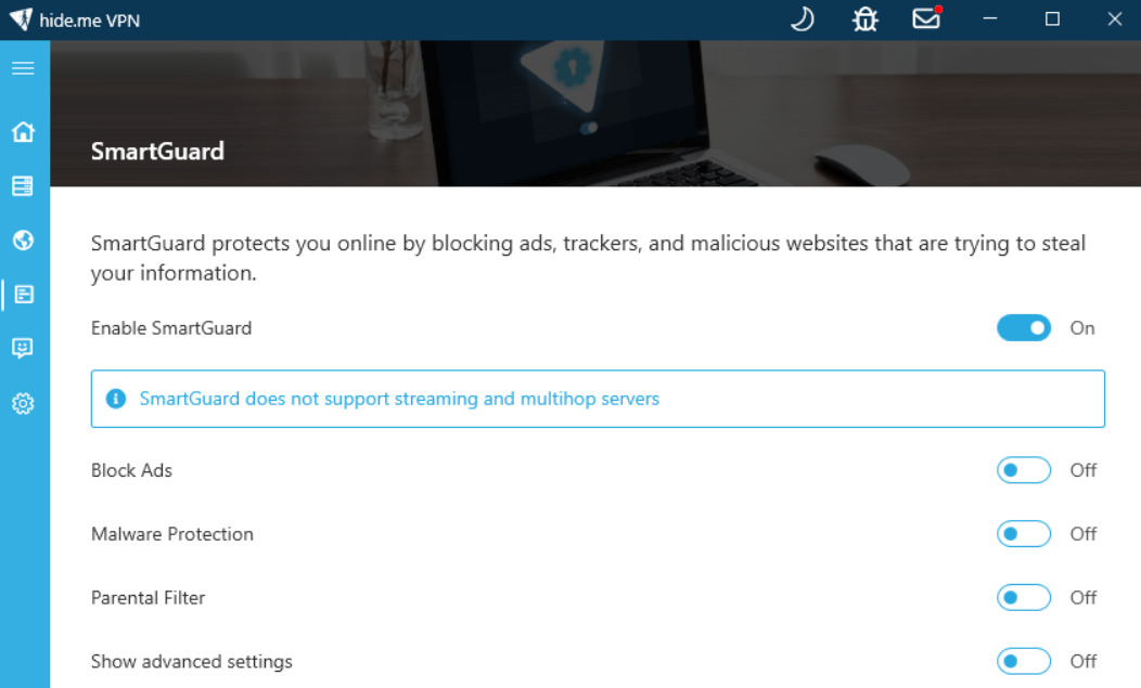 hide.me SmartGuard feature