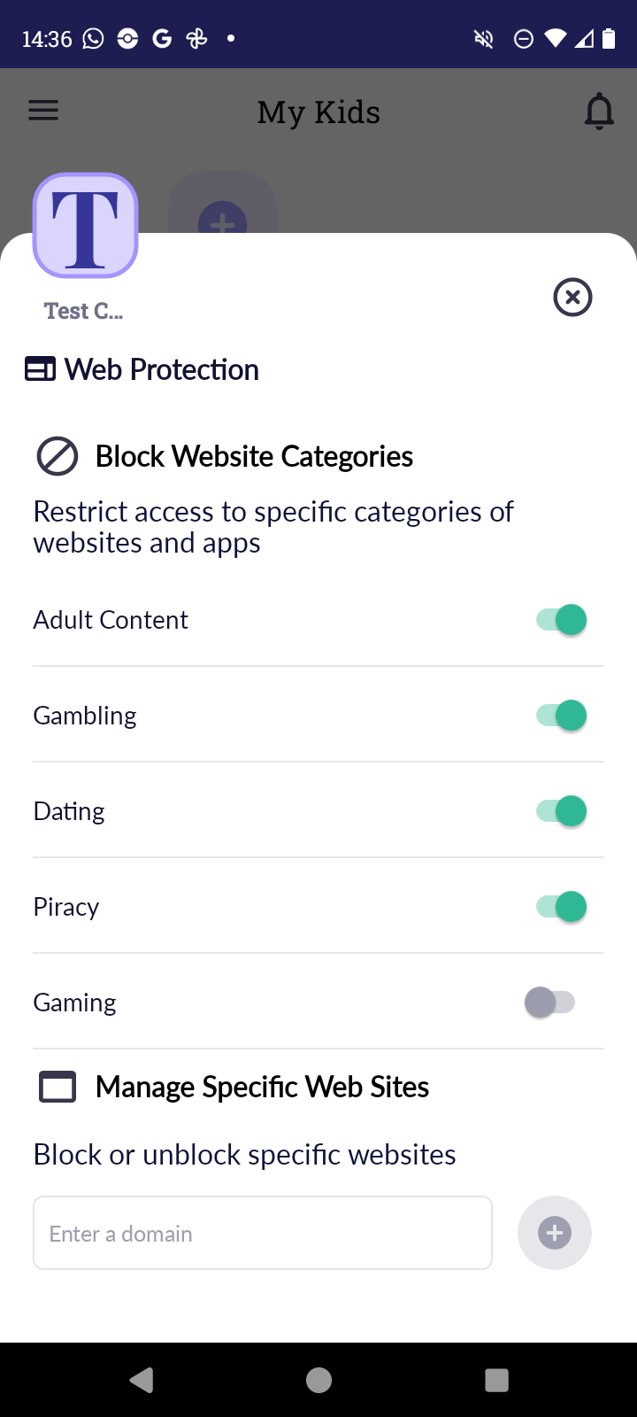 FamilyKeeper web protection.