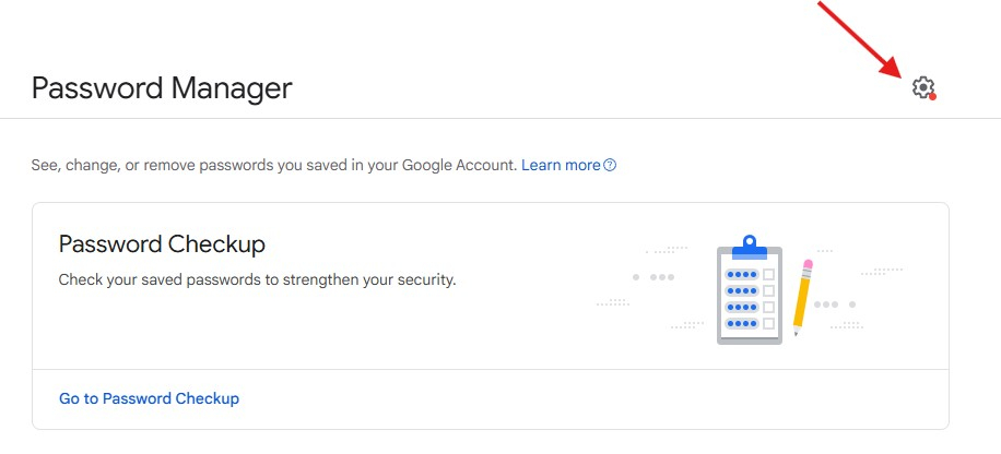 Google Password Manager Settings 