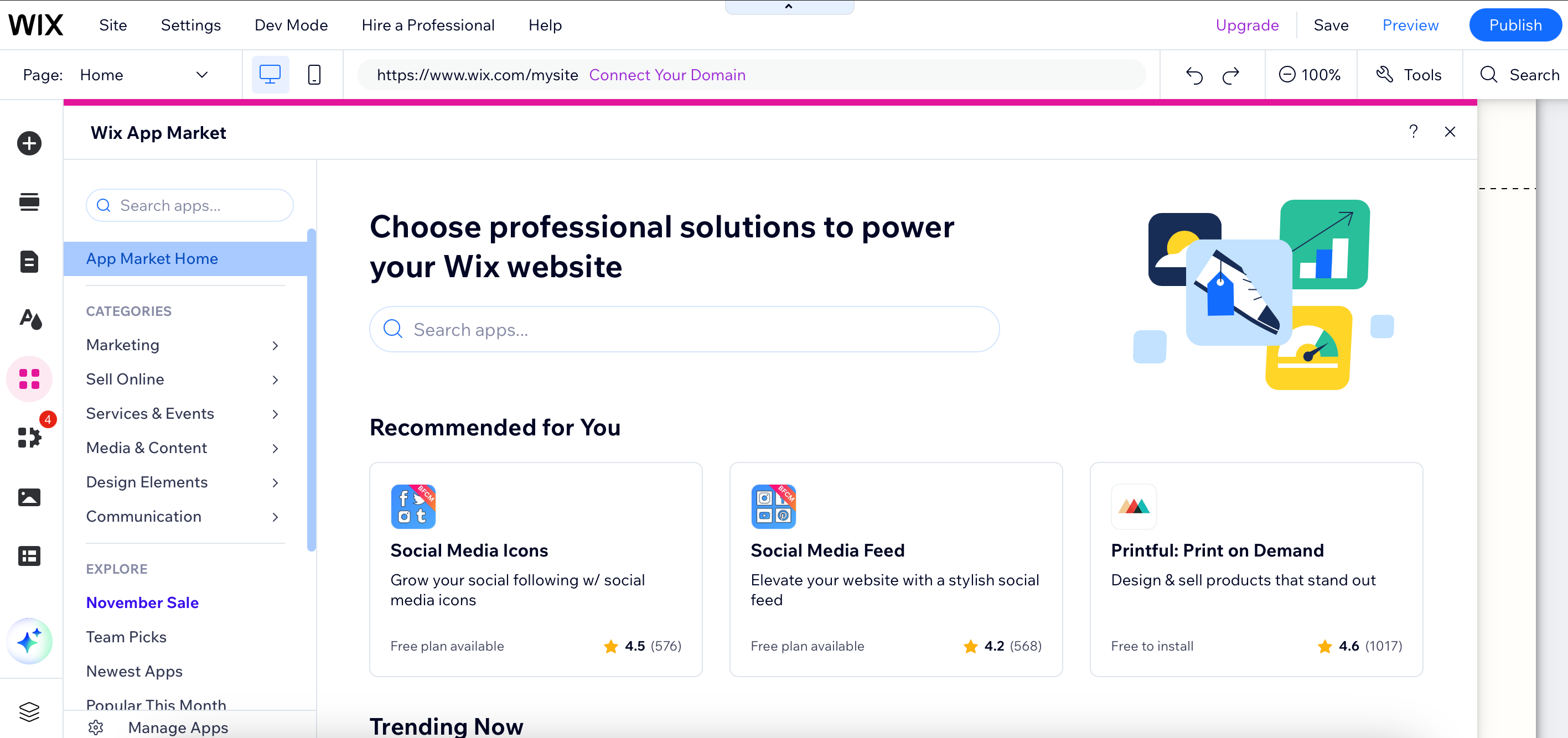 Wix widget library/app market screenshot for All About Cookies Wix review