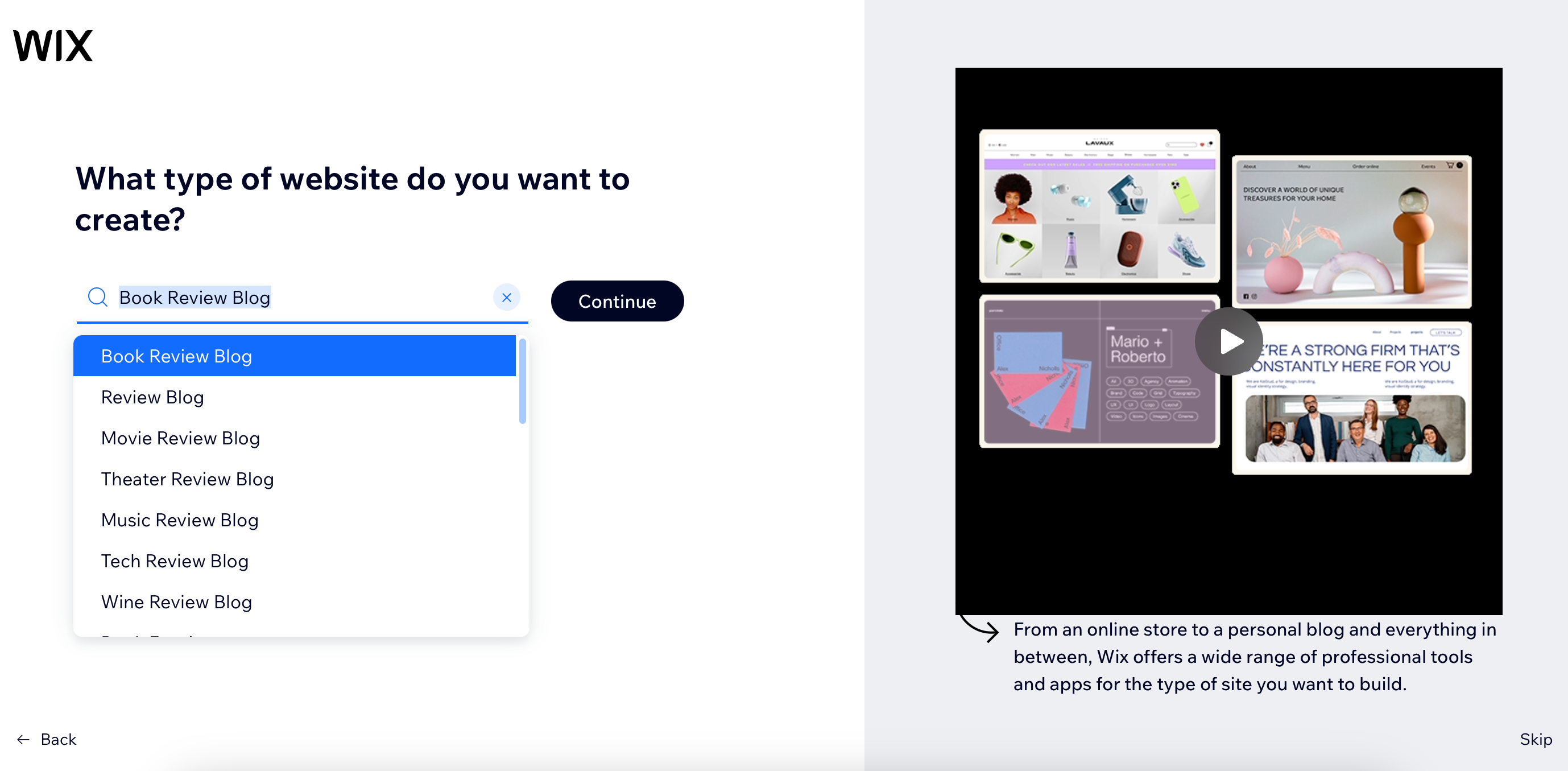 Wix manually-built website preview for All About Cookies Wix review