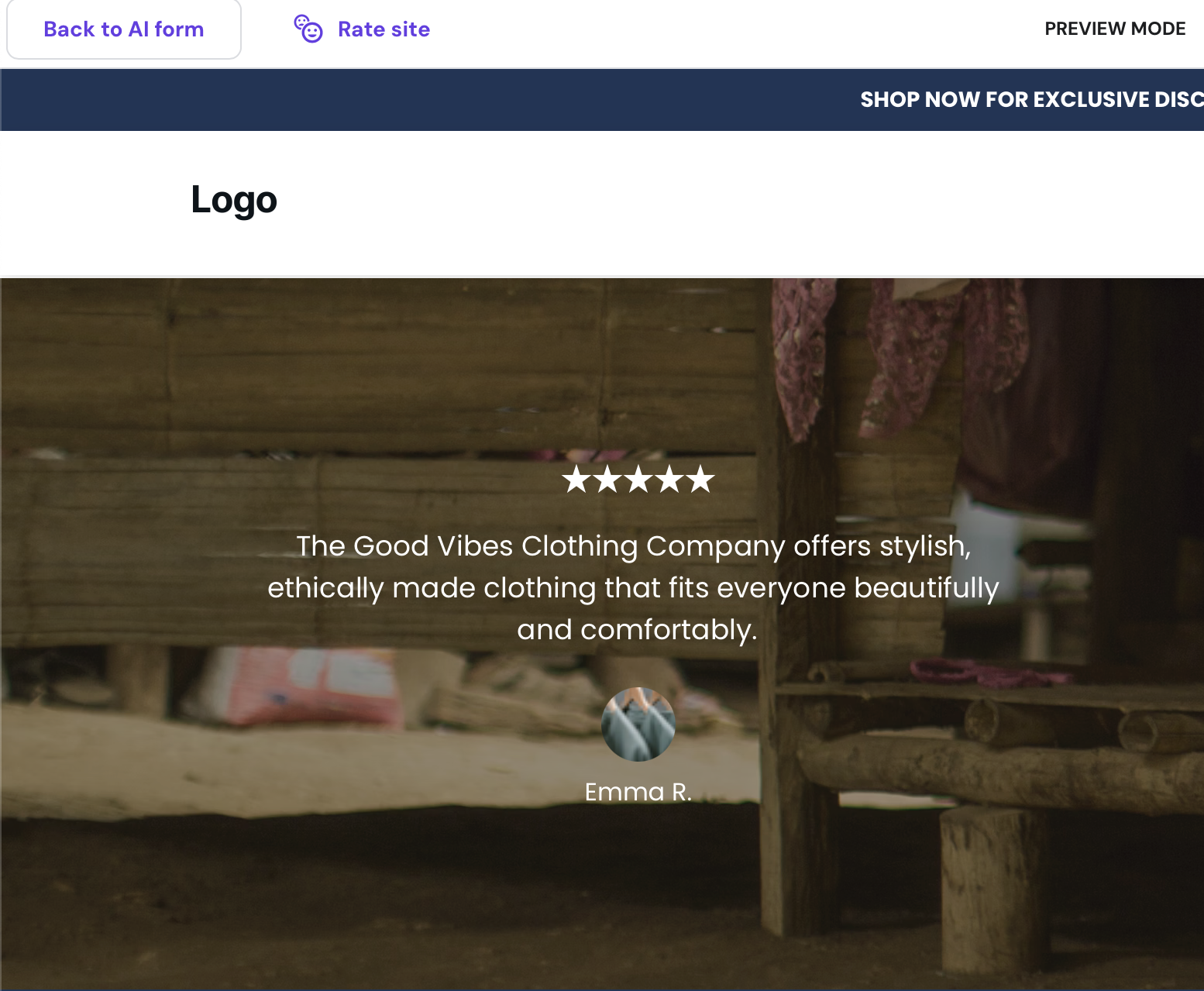 Hostinger AI-generated fake 5-star reviews for All About Cookies test website